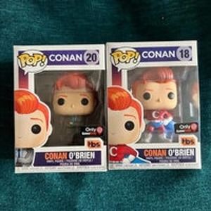 Conan O'Brien TBS Set of 2 Funko Pops Gamestop Exclusive